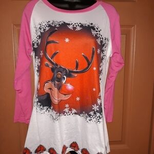 Bambooboy women's Rudolph Christmas Pullover Shirt